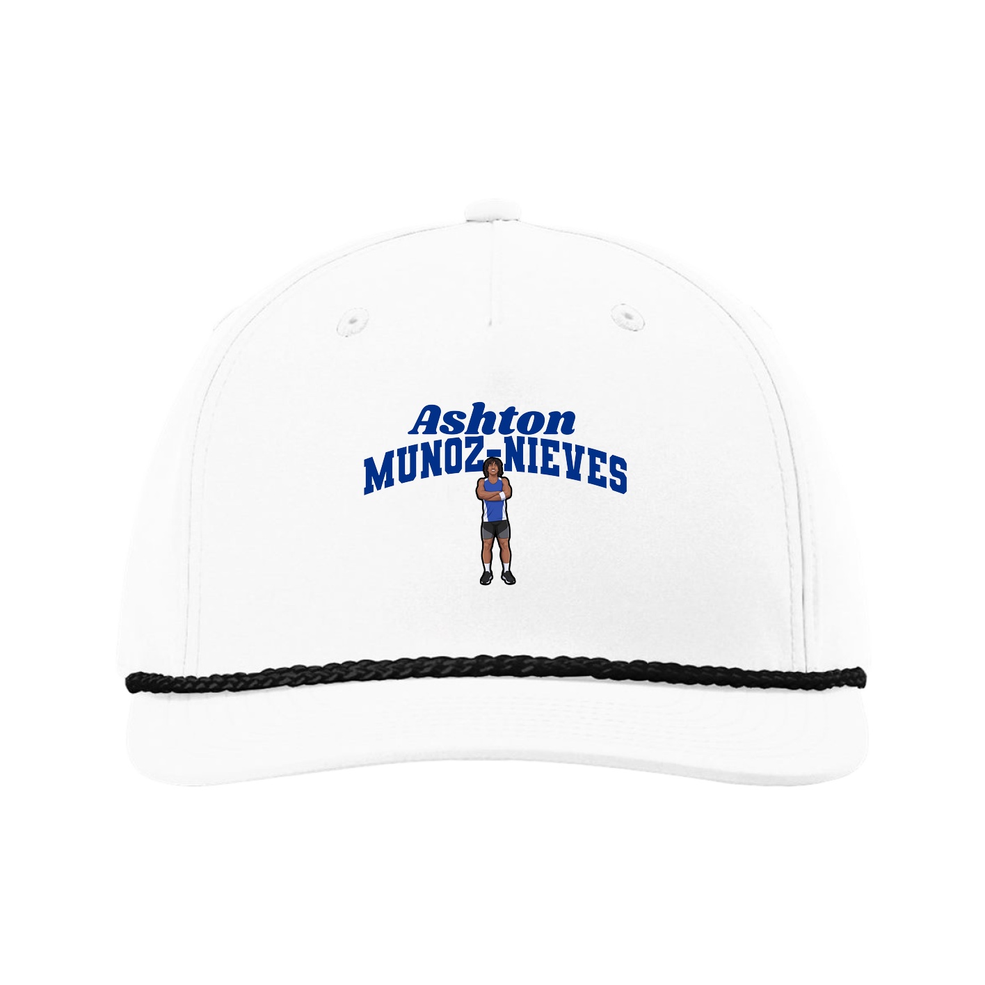 Five-Panel Classic Rope Cap — Signature Arch in White