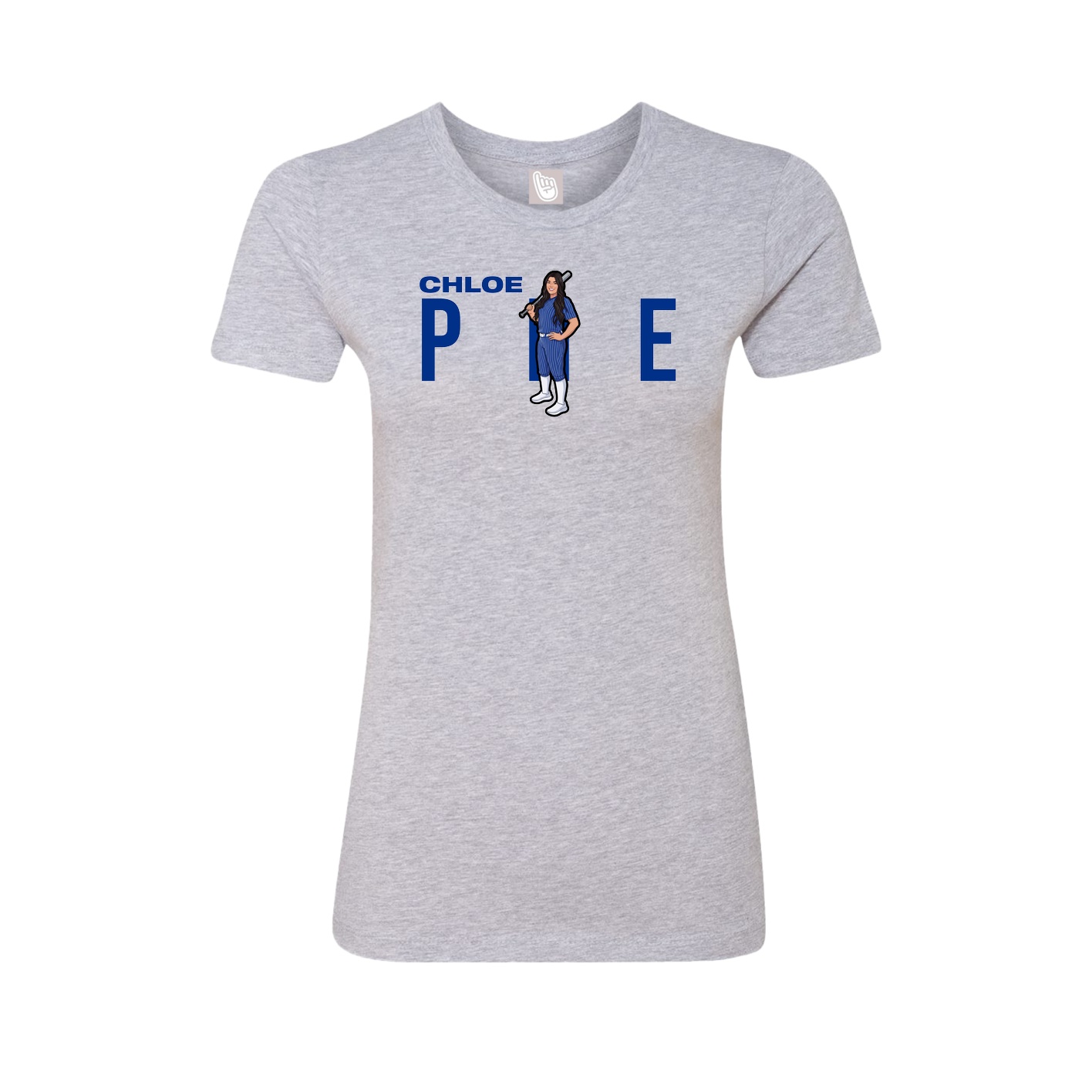 Fitted Women's Tee — Player Name in Grey