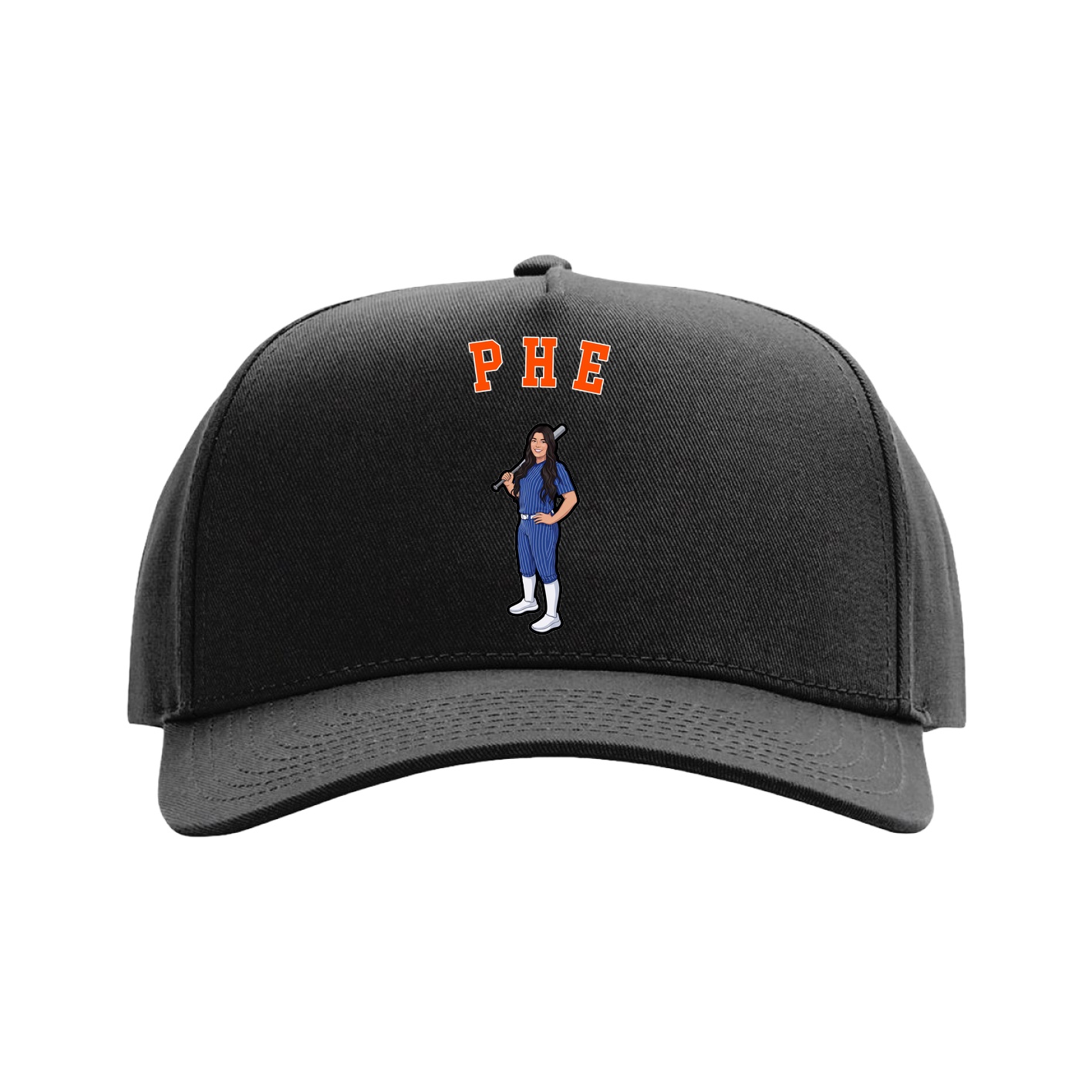 Full Fabric Five-Panel Champ Cap — Shirsey Arch in Black