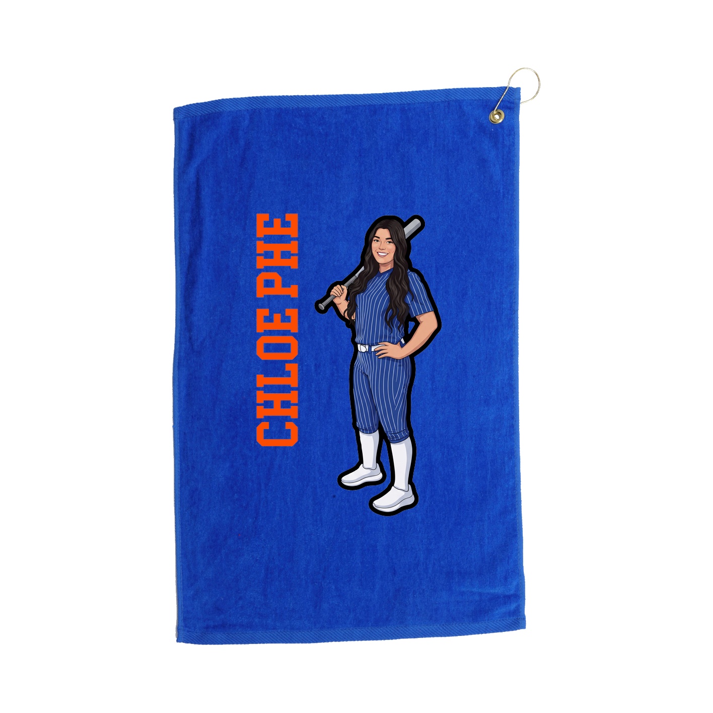 Golf Towel — Name Vertical in Royal