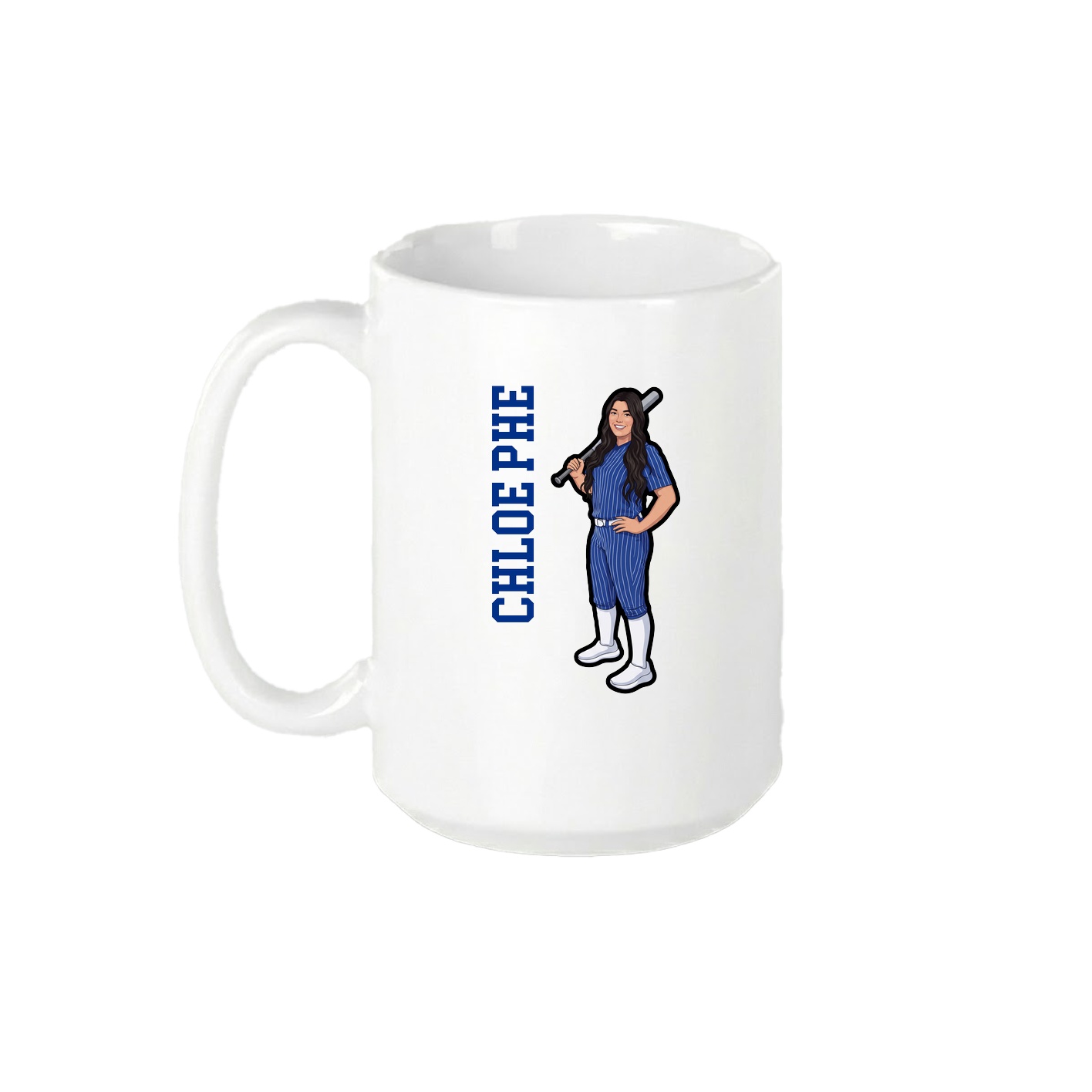 15oz Coffee Mug — Name Vertical in White