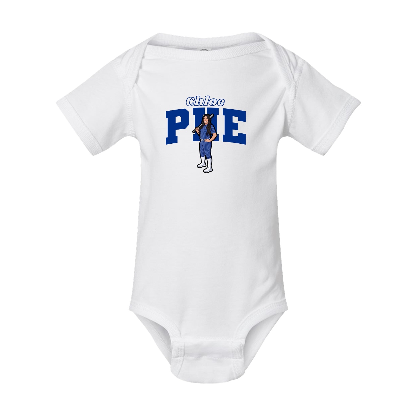 Baby Onesie — Name Arch in White