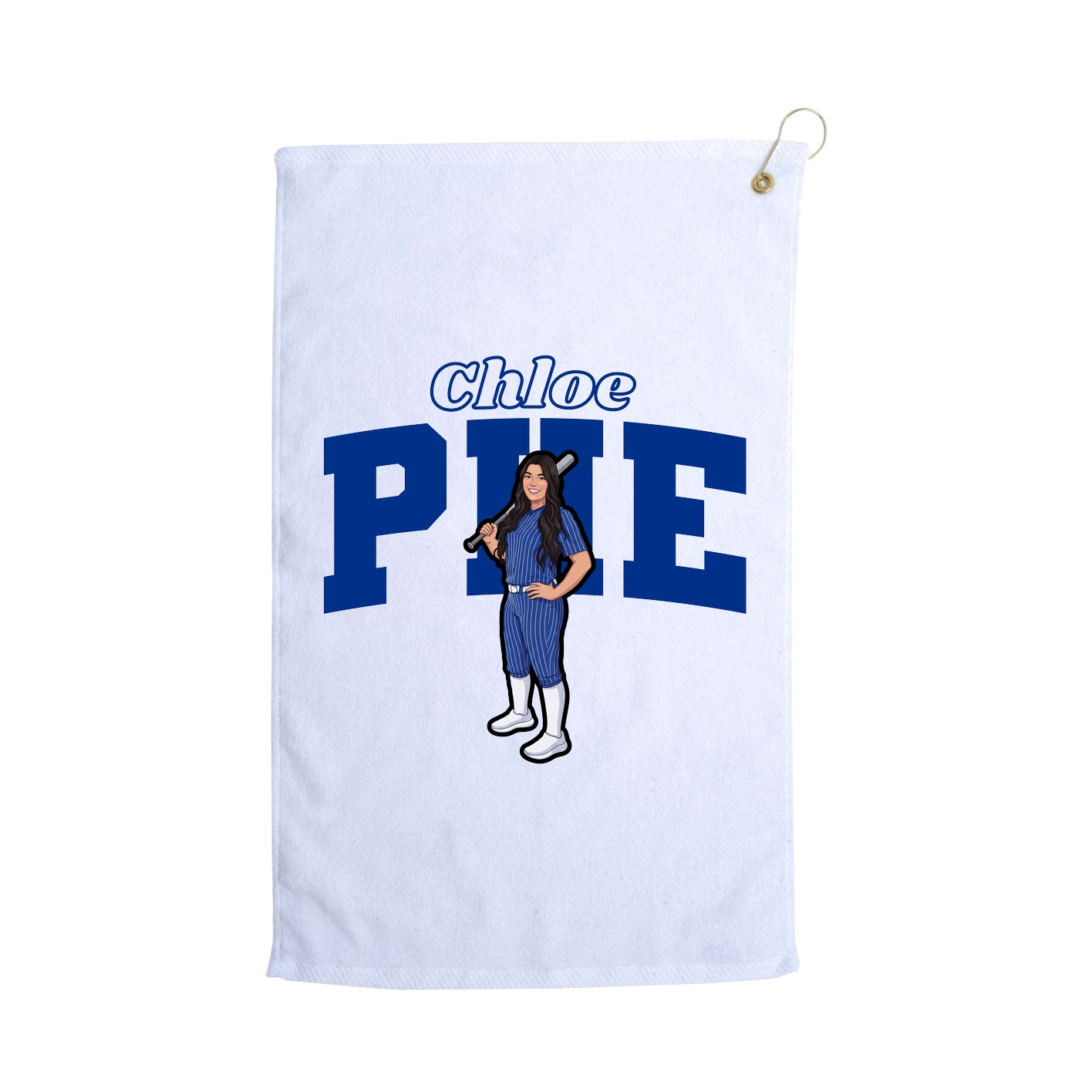 Golf Towel — Name Arch in White