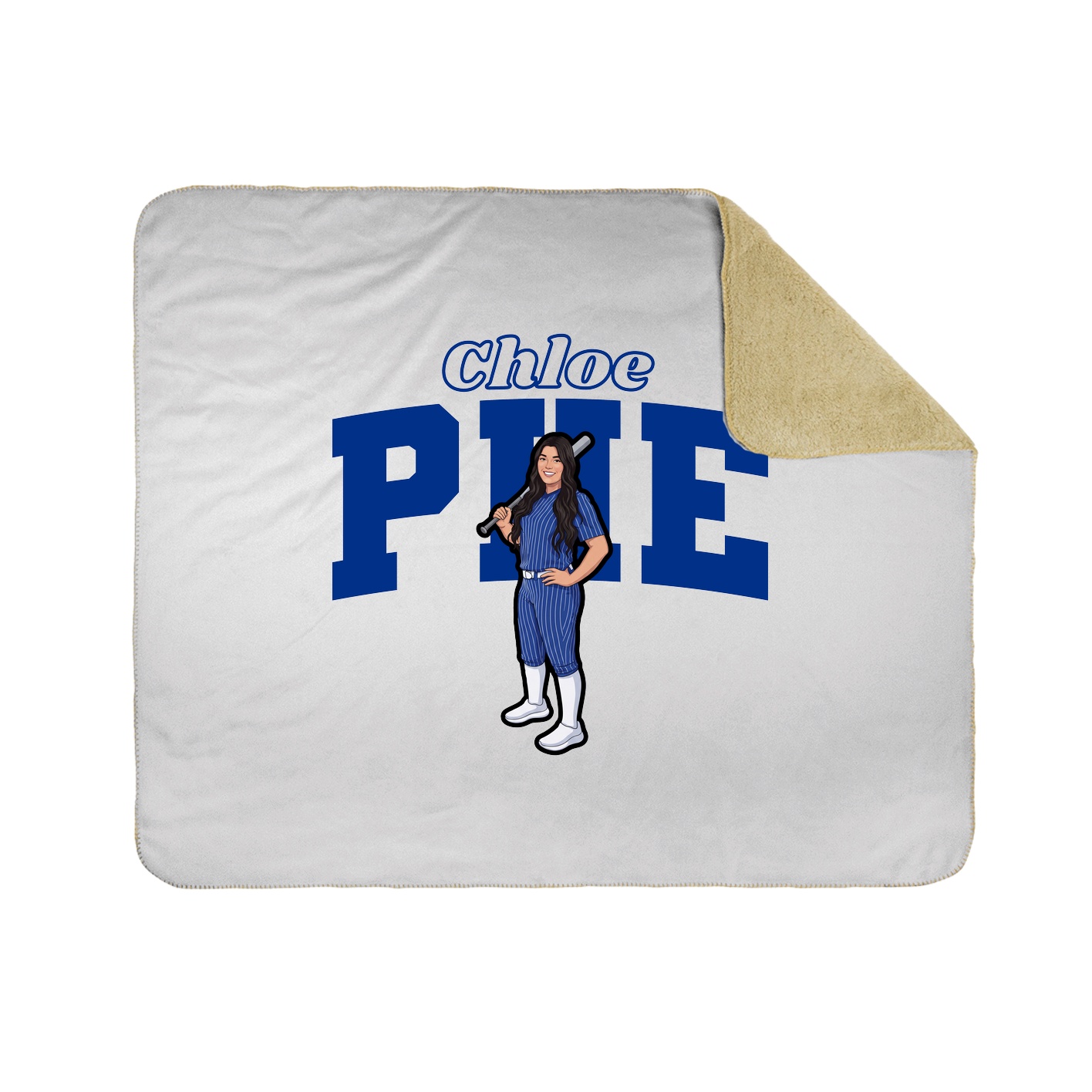 Throw Blanket — Name Arch in White