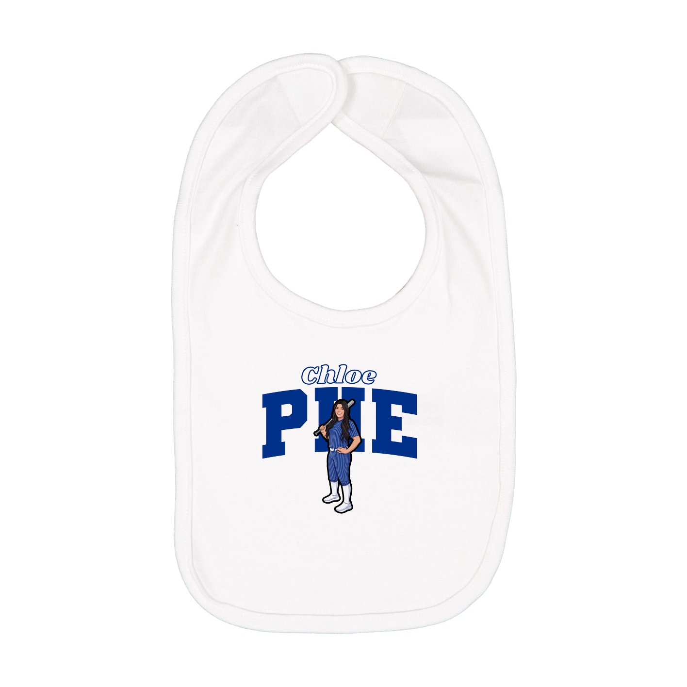 Infant Bib — Name Arch in White