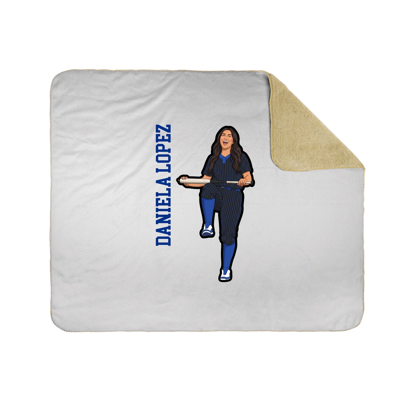 Throw Blanket — Name Vertical in White