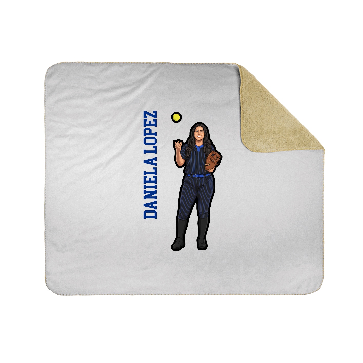 Throw Blanket — Name Vertical in White