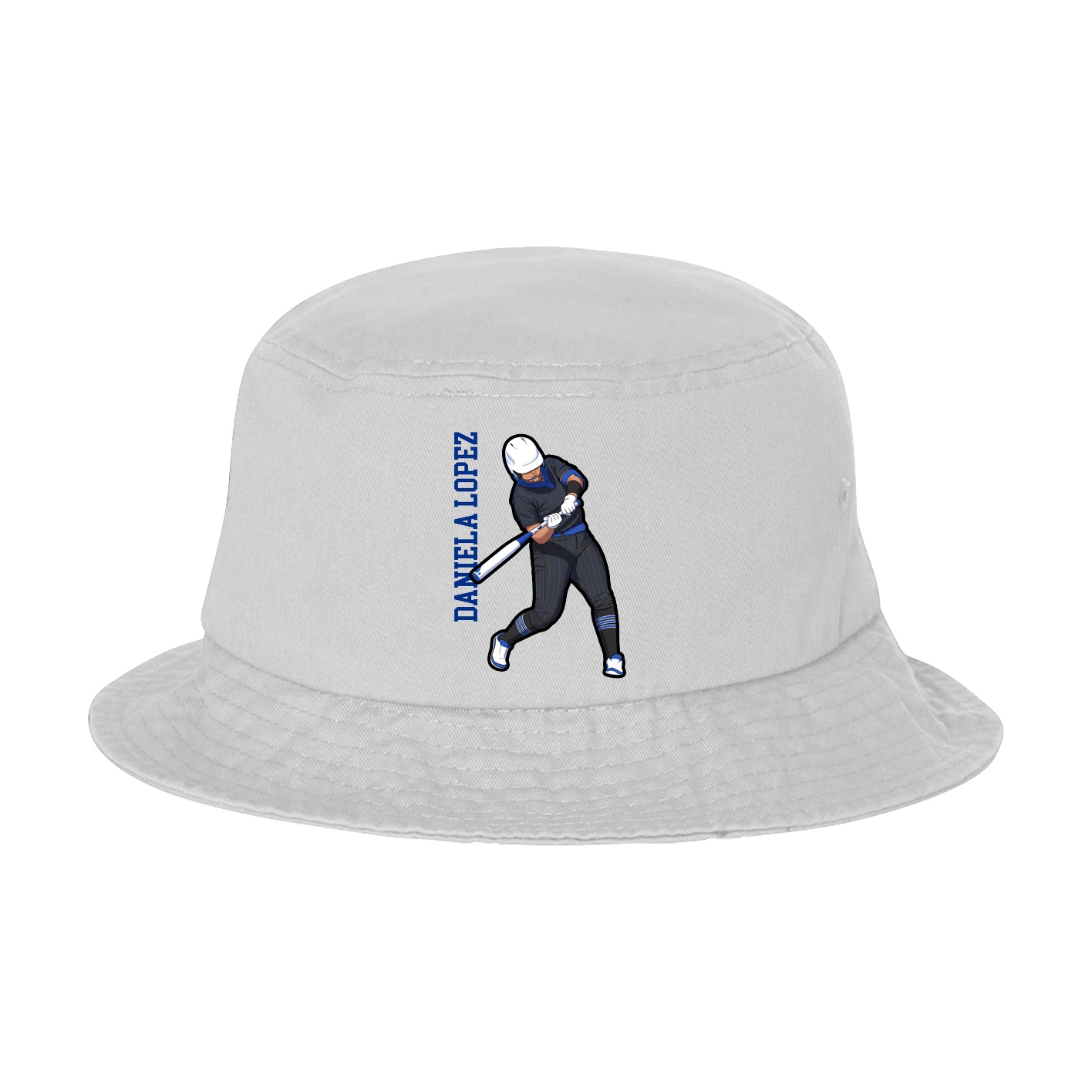 Bucket Cap — Name Vertical in White