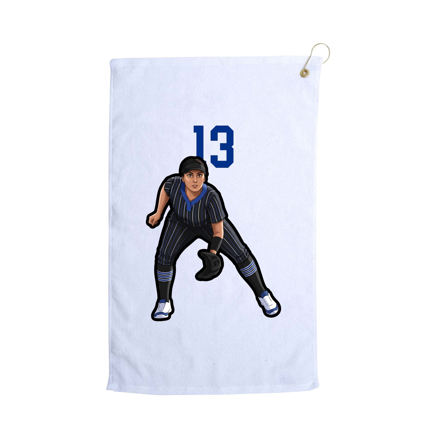Golf Towel — Number Top in White