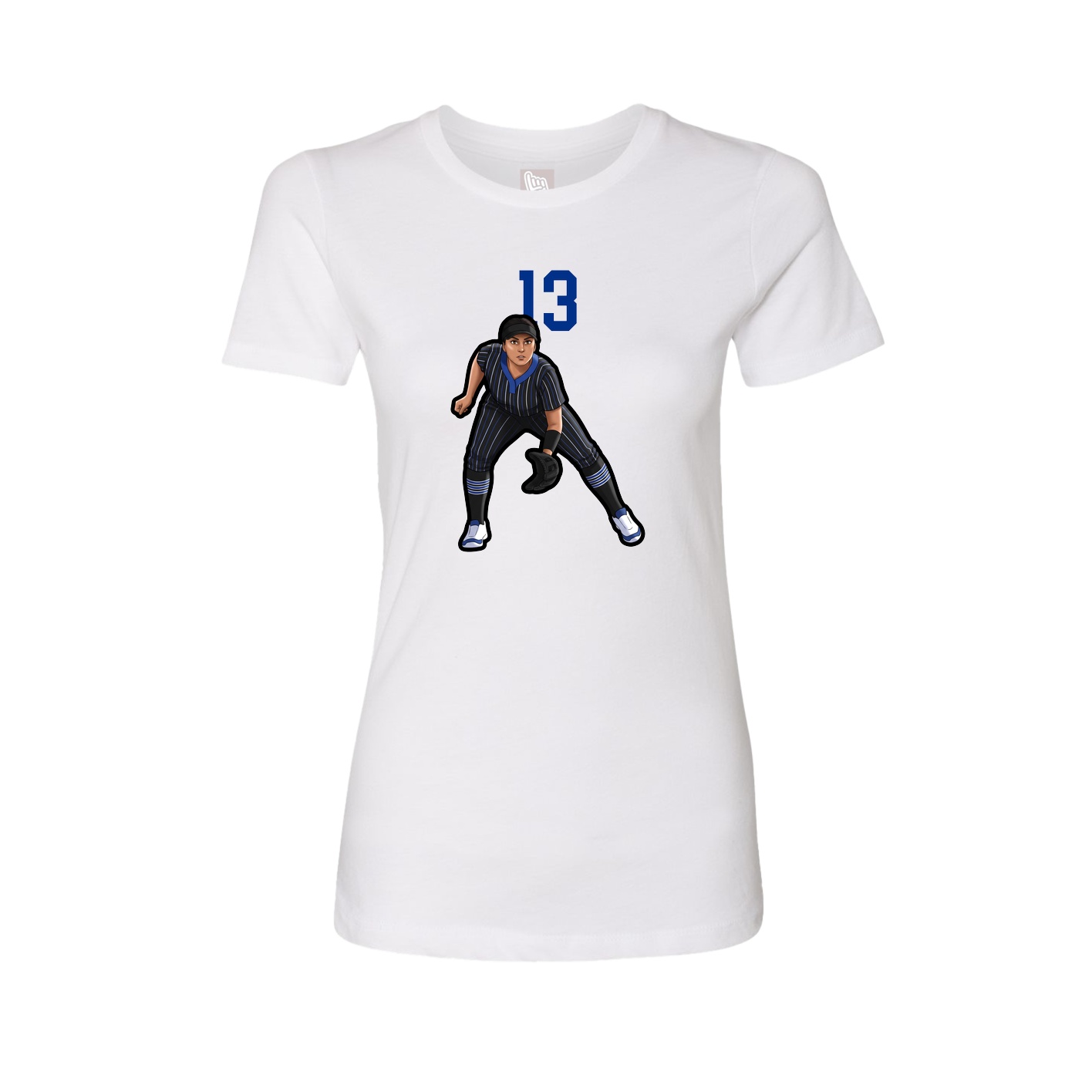 Fitted Women's Tee — Number Top in White