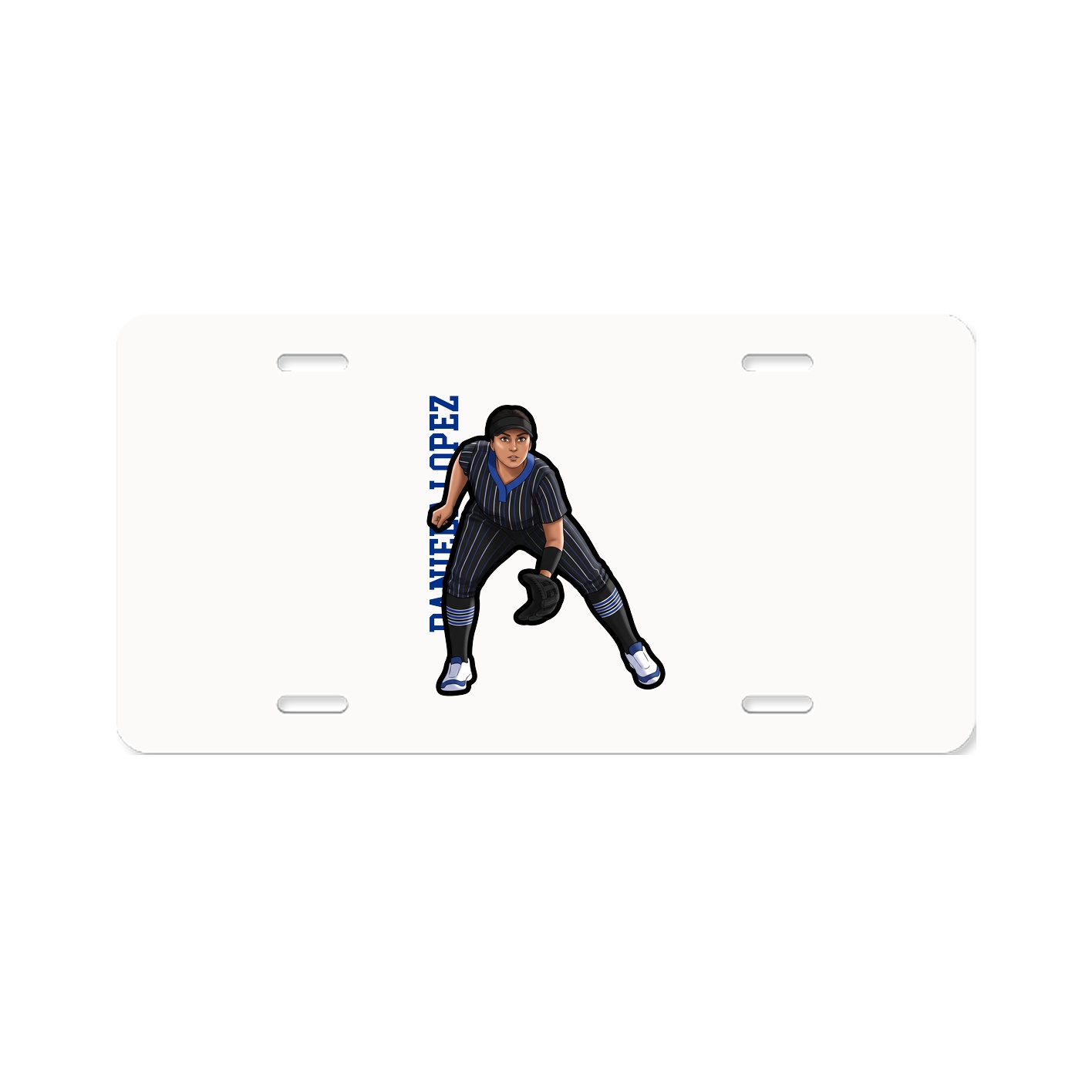 License Plate — Name Vertical in Classic