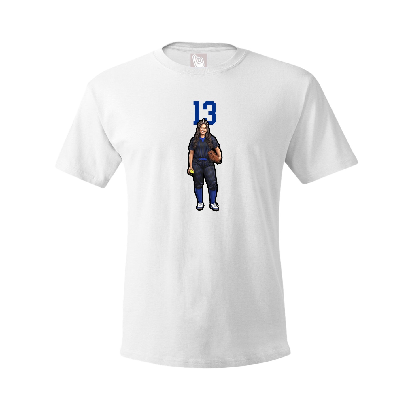 Youth Tee — Number Top in White