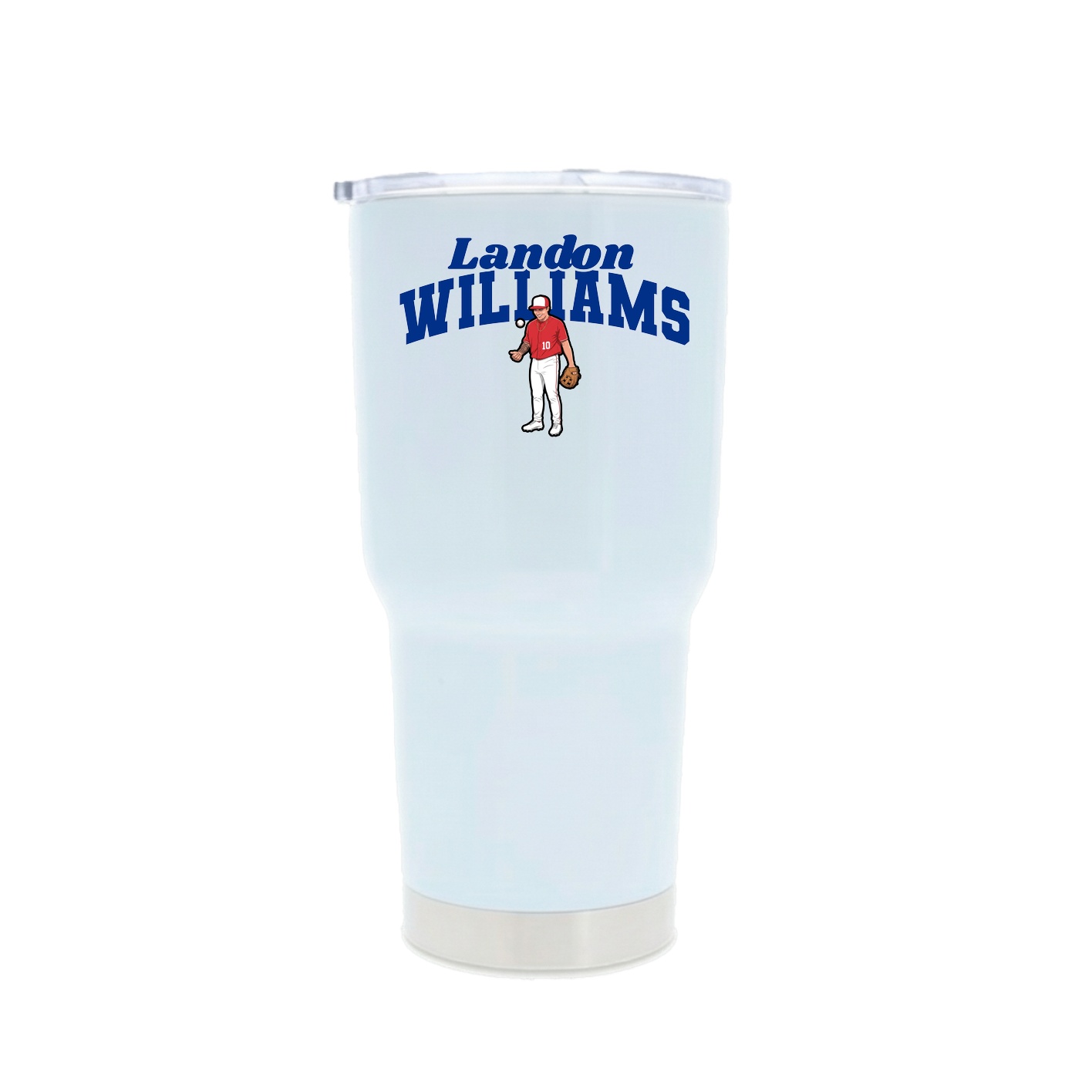 30oz Stainless Steel Tumbler — Signature Arch in White