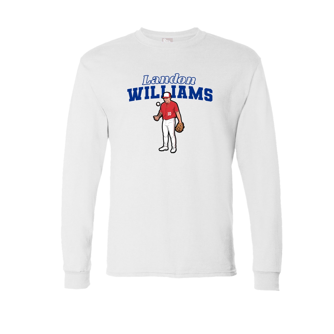 Long Sleeve Tee — Name Arch in White
