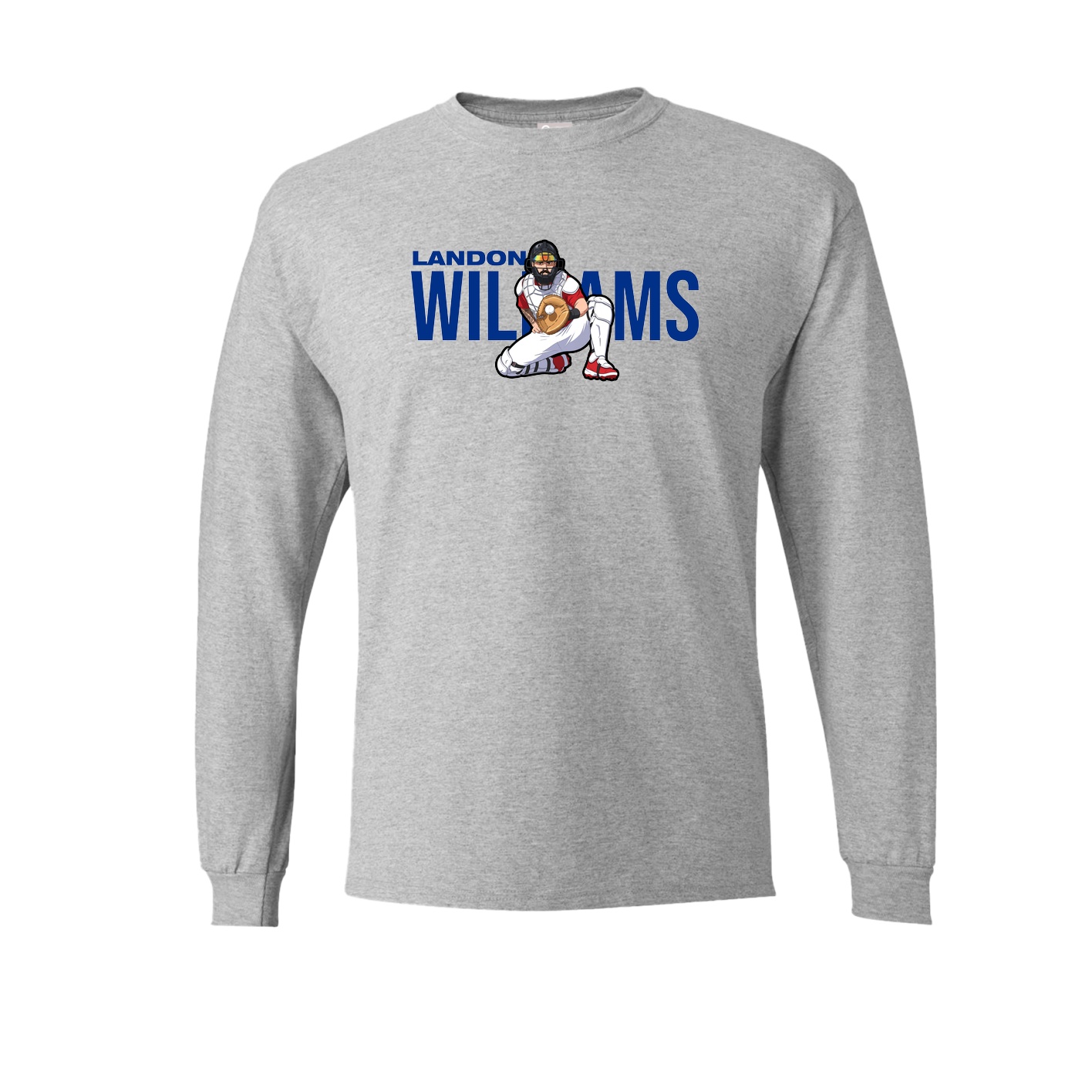 Long Sleeve Tee — Player Name in Grey