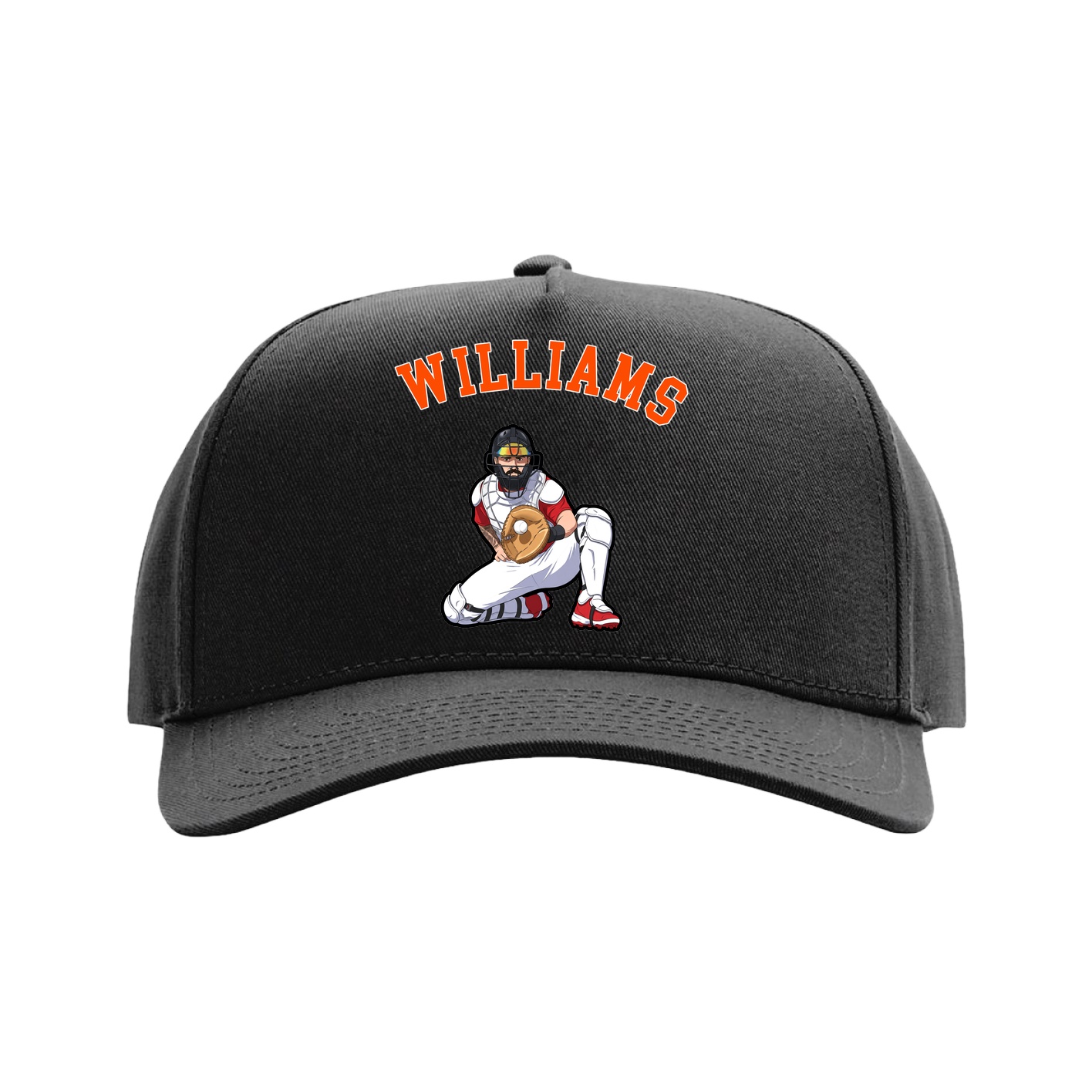 Full Fabric Five-Panel Champ Cap — Shirsey Arch in Black