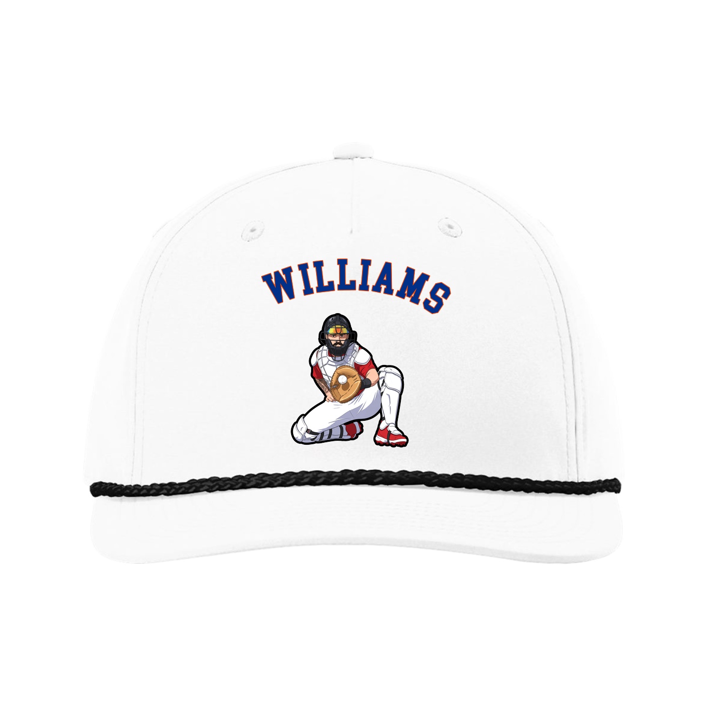 Five-Panel Classic Rope Cap — Shirsey Arch in White