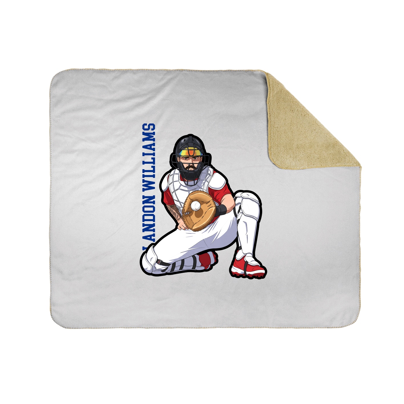 Throw Blanket — Name Vertical in White