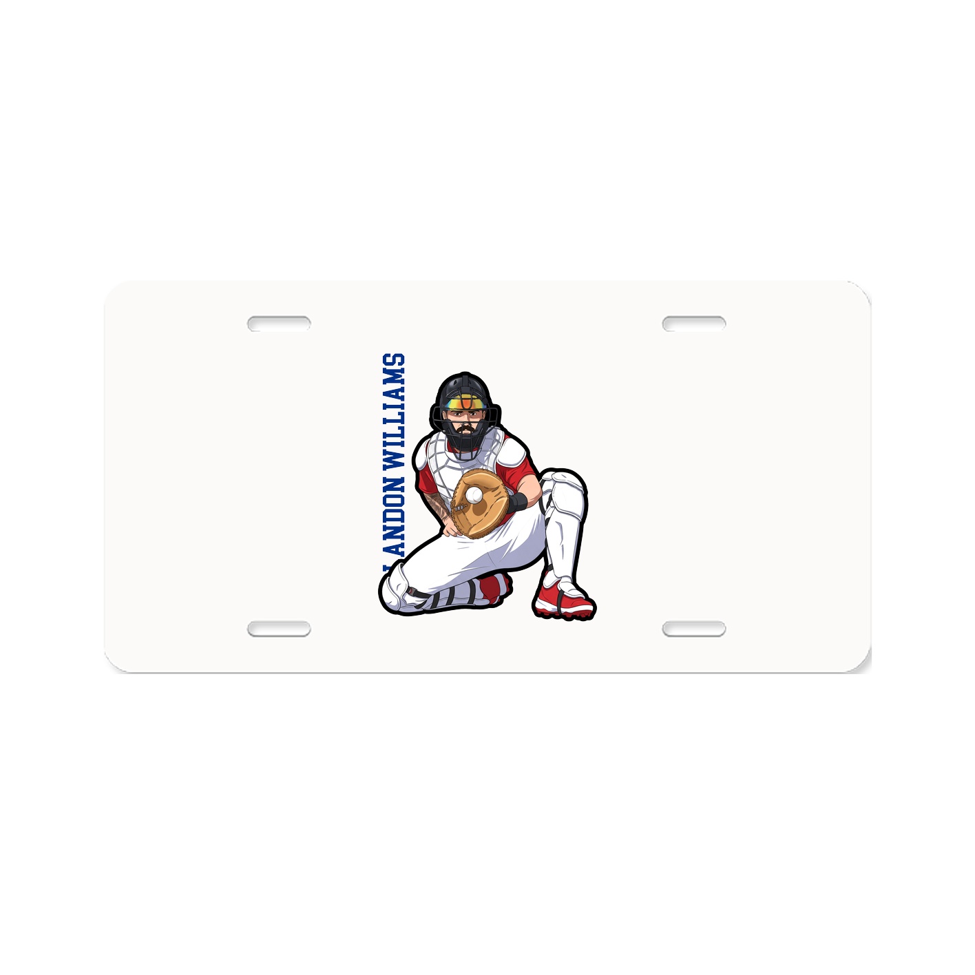 License Plate — Name Vertical in Classic