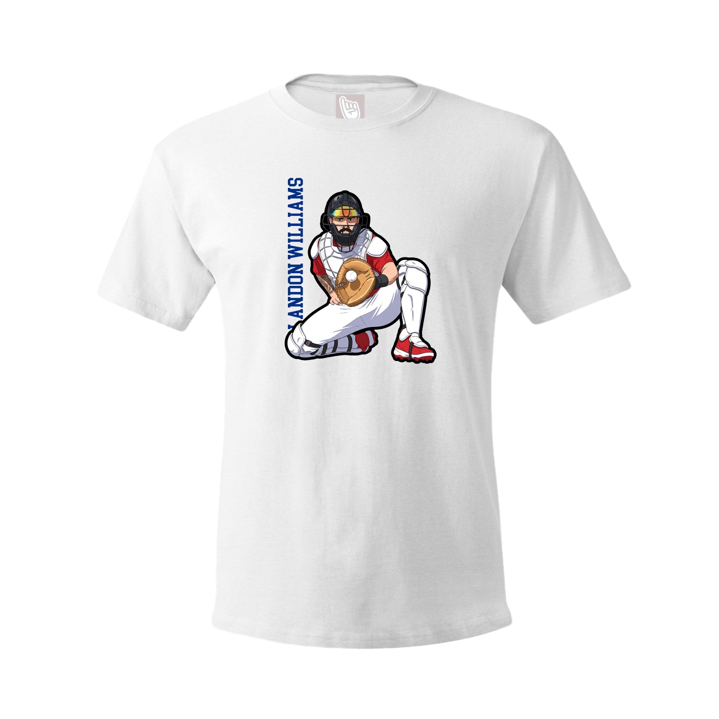 Tee — Name Vertical in White