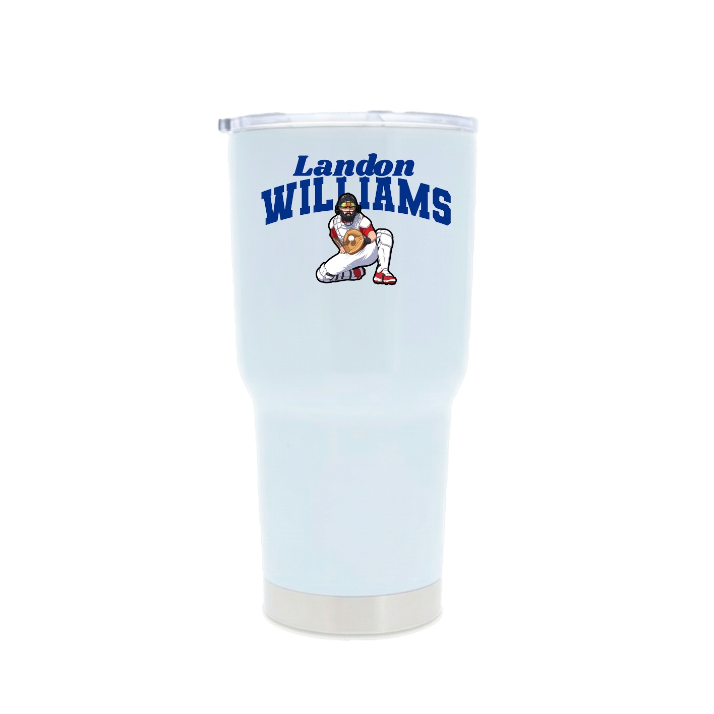 30oz Stainless Steel Tumbler — Signature Arch in White