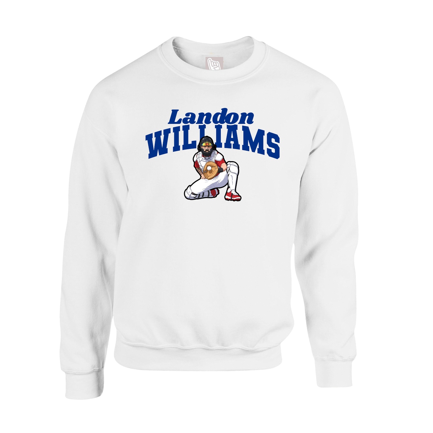 Fleece Crew — Signature Arch in White