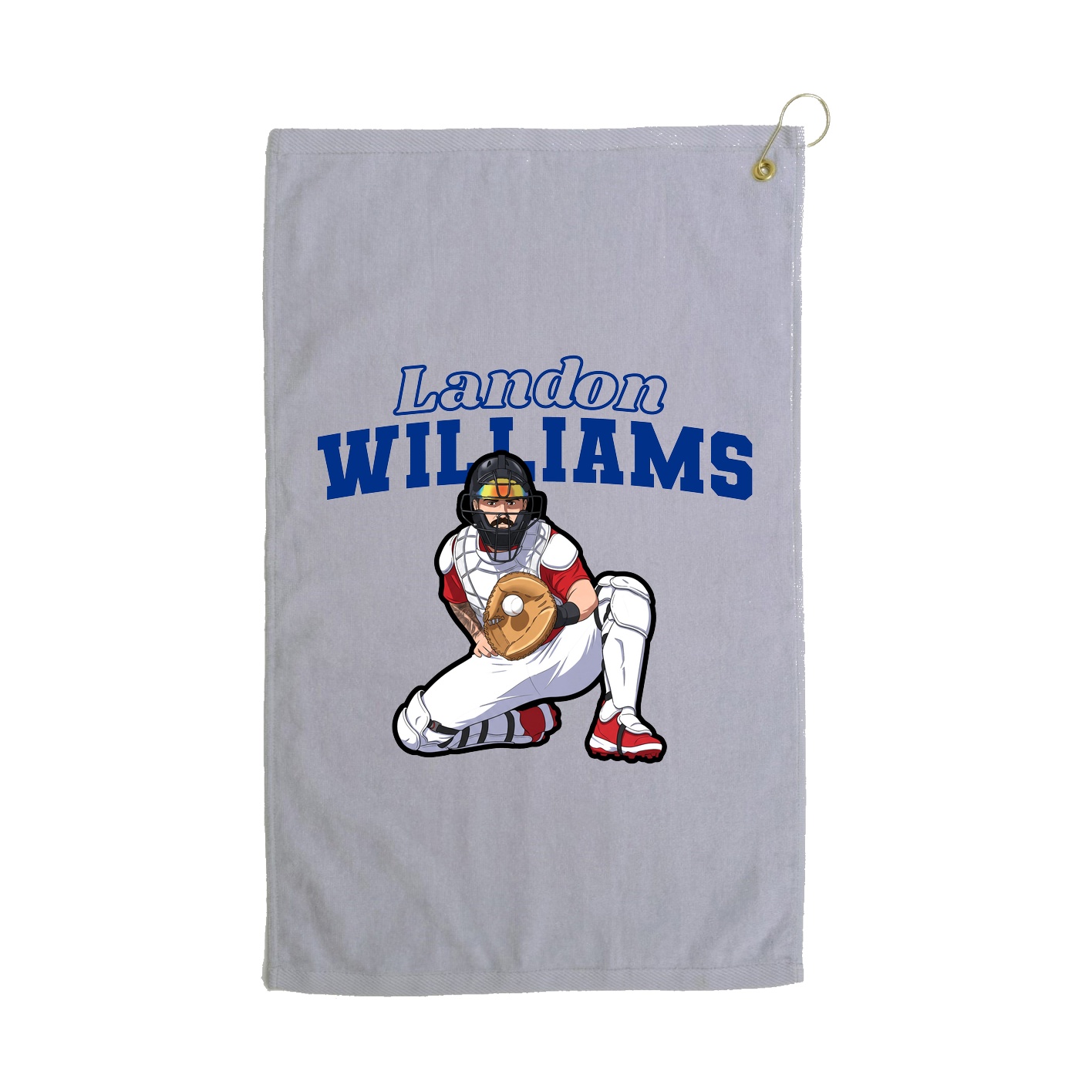 Golf Towel — Name Arch in Grey