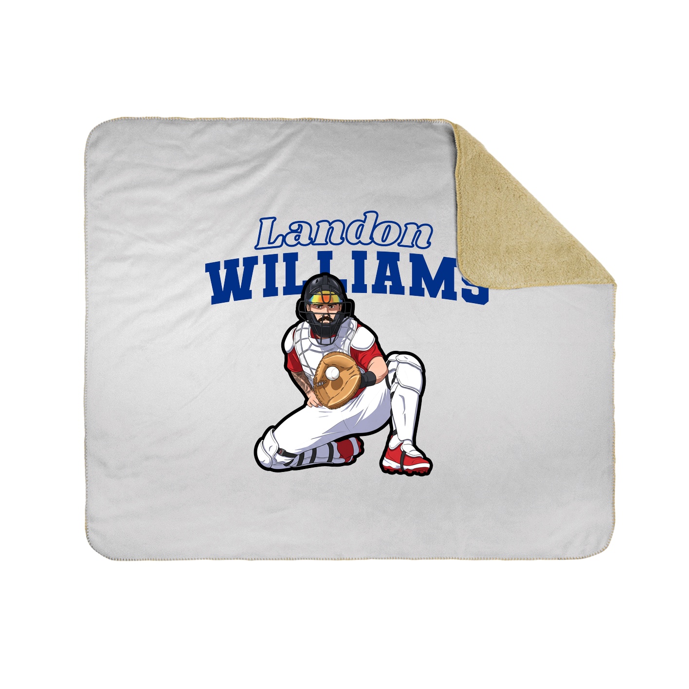 Throw Blanket — Name Arch in White