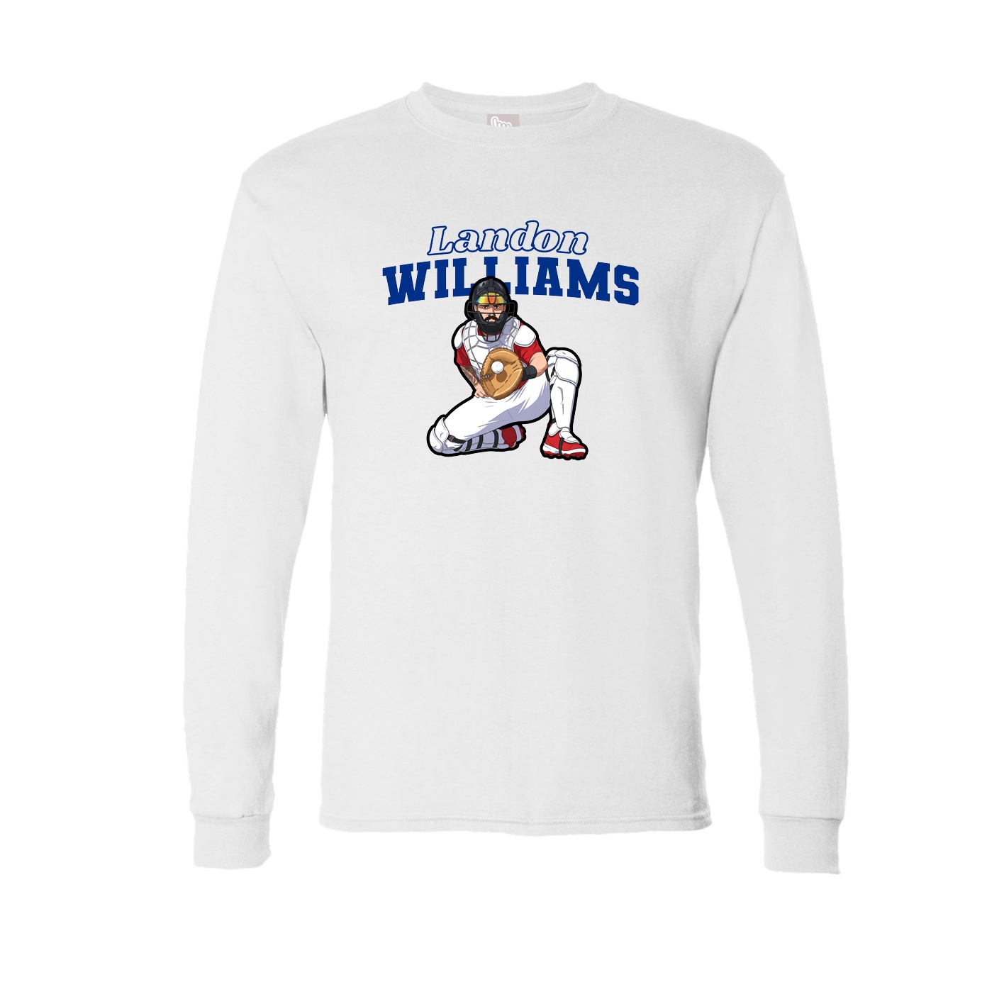 Long Sleeve Tee — Name Arch in White