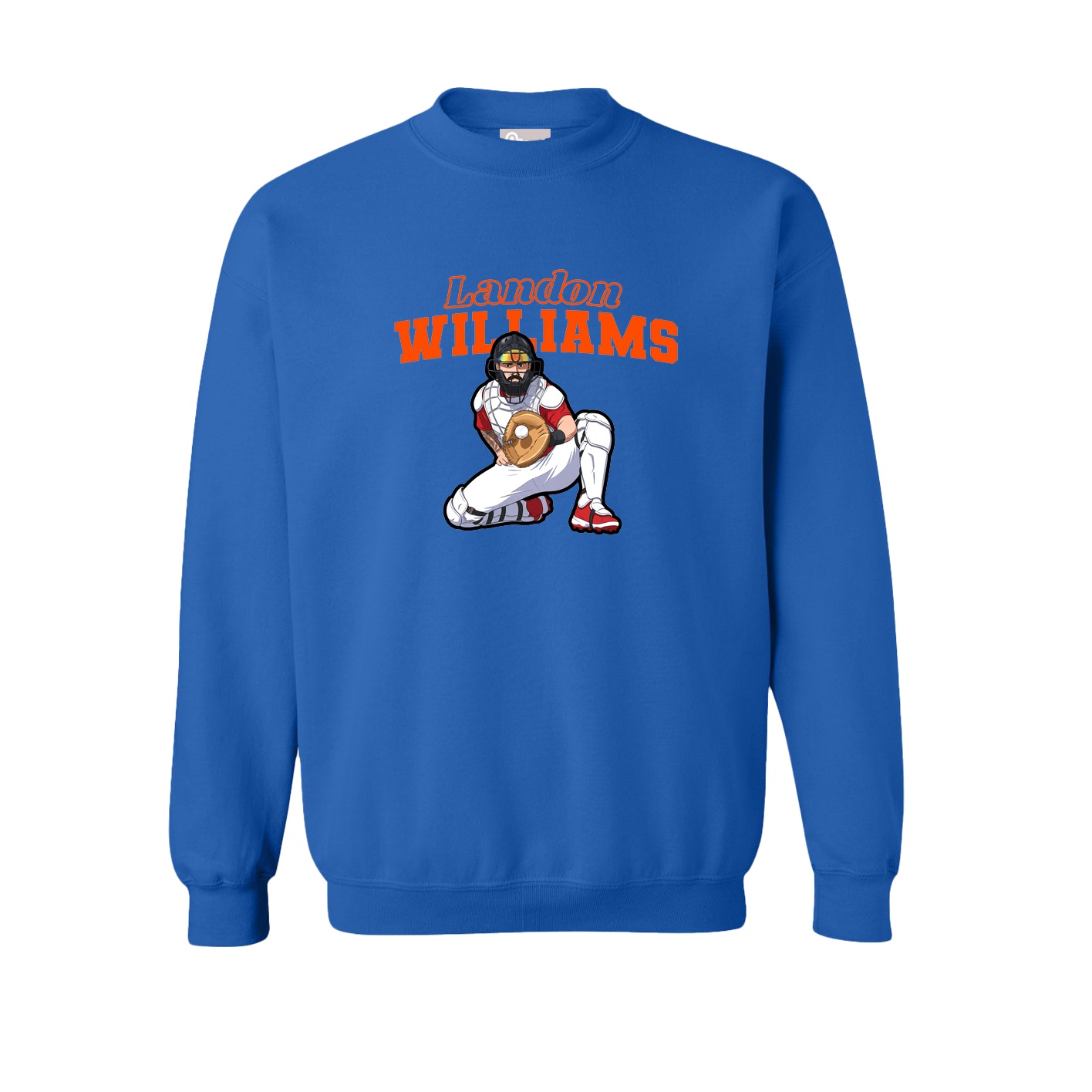 Fleece Crew — Name Arch in Royal