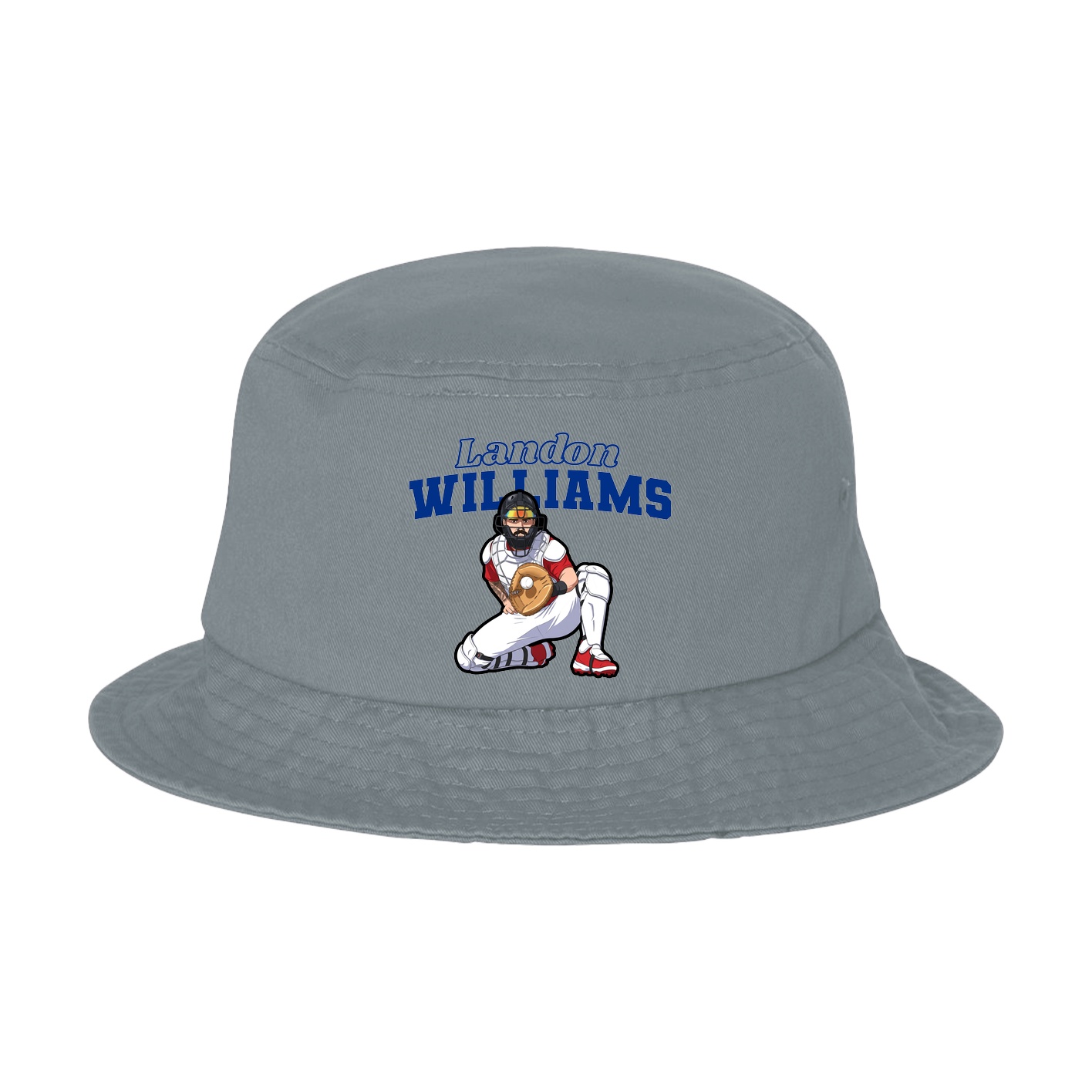Bucket Cap — Name Arch in Grey