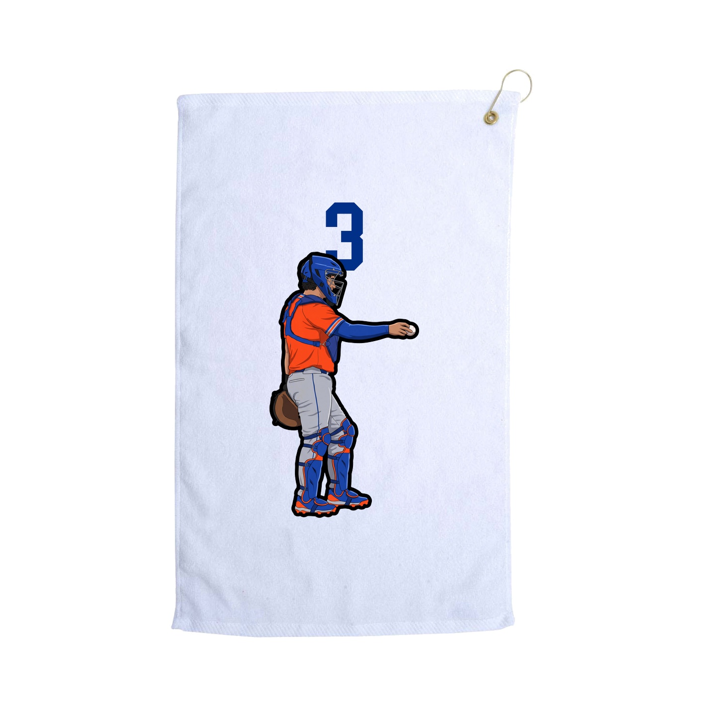 Golf Towel — Number Top in White