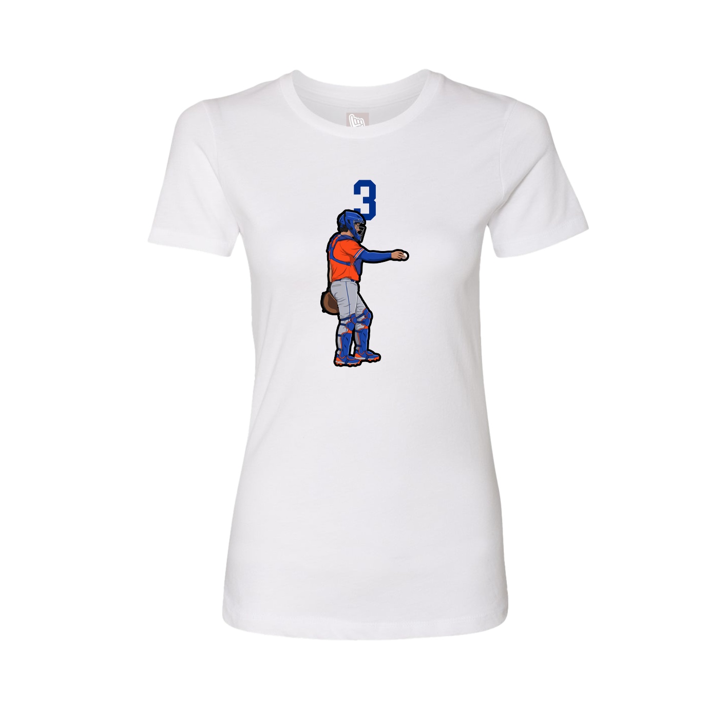 Fitted Women's Tee — Number Top in White