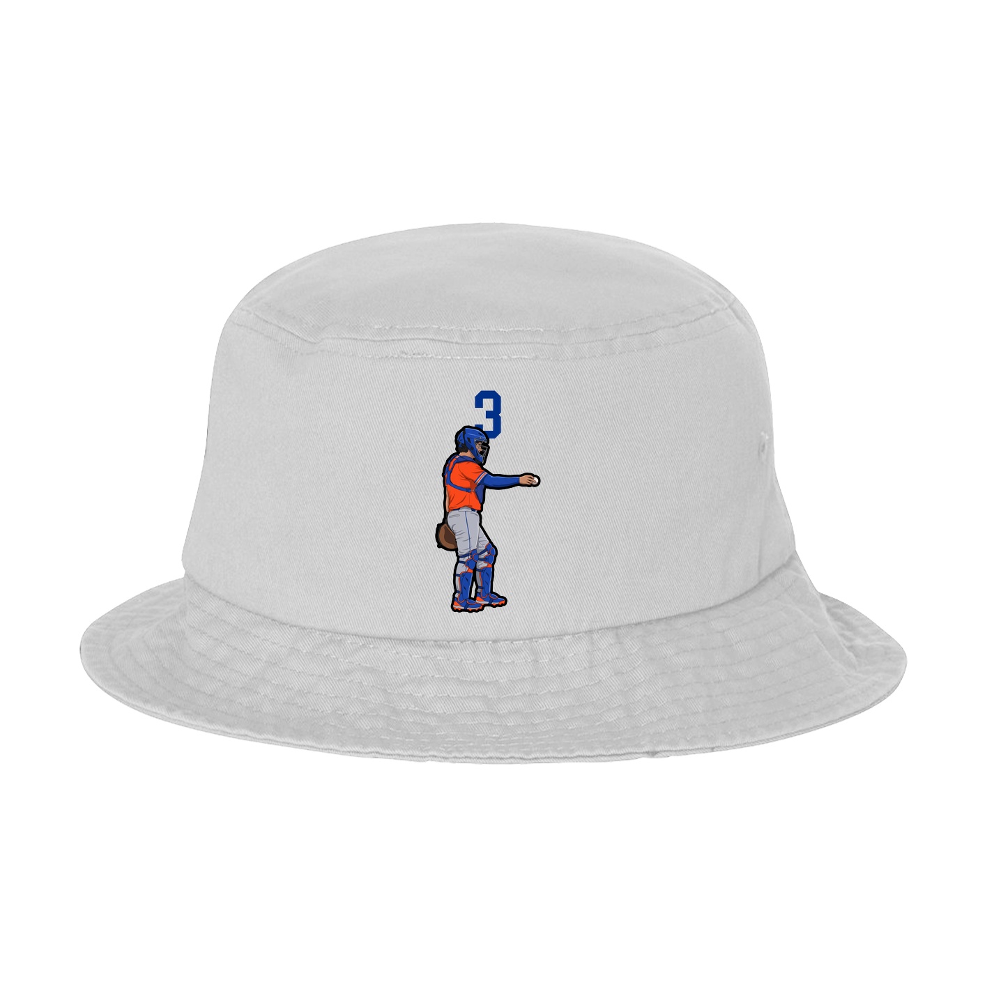 Bucket Cap — Number Top in White