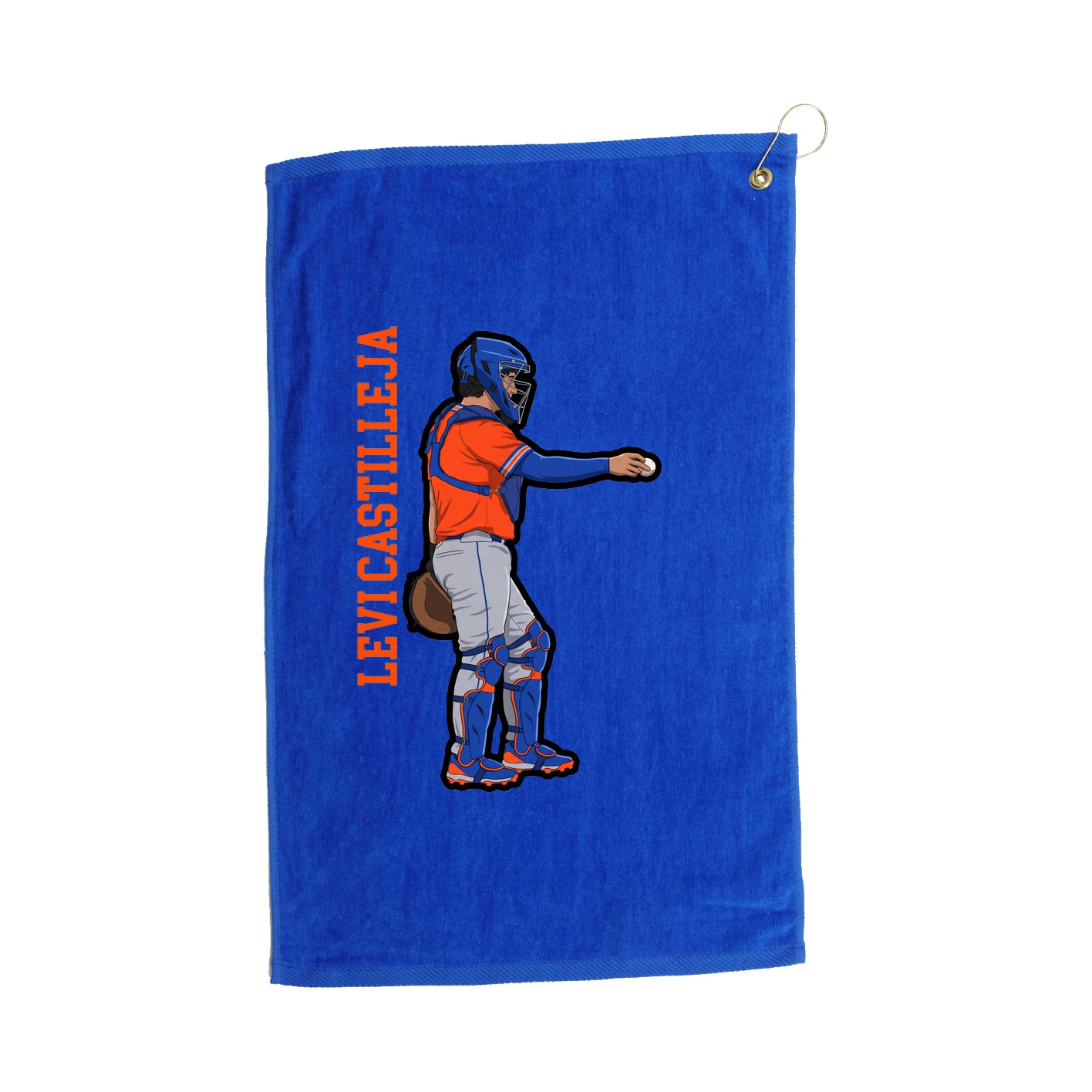 Golf Towel — Name Vertical in Royal