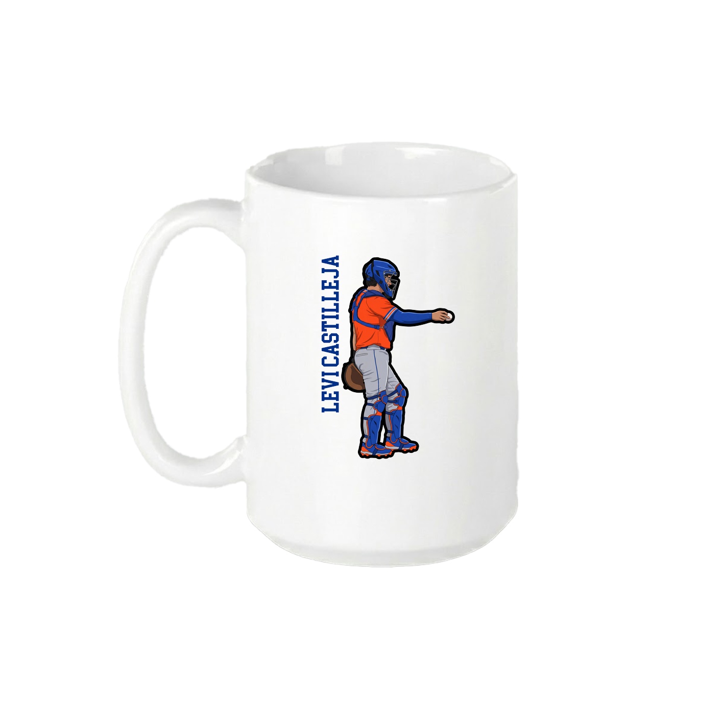 15oz Coffee Mug — Name Vertical in White