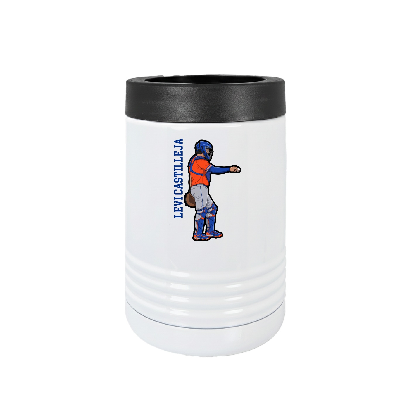 Beverage Holder — Name Vertical in White