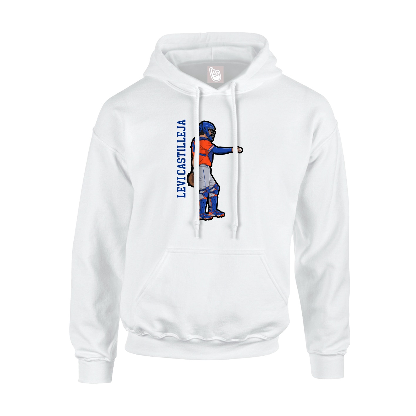 Youth Hoodie — Name Vertical in White