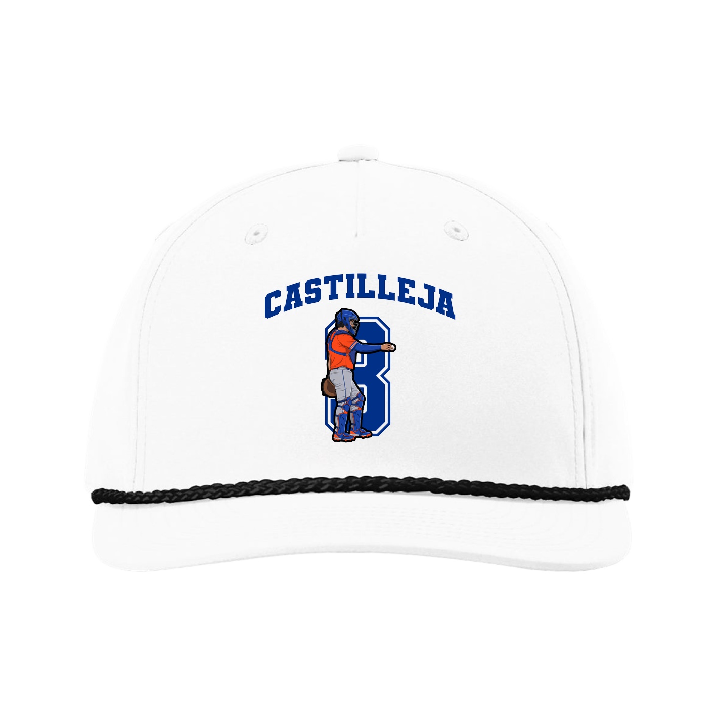 Five-Panel Classic Rope Cap — Number in White