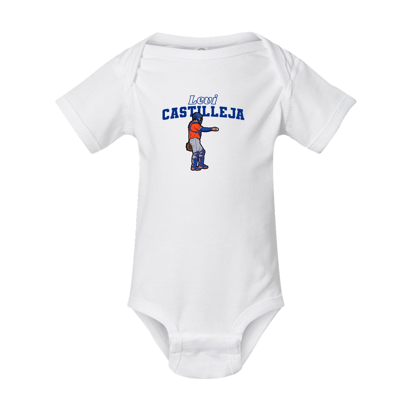 Baby Onesie — Name Arch in White