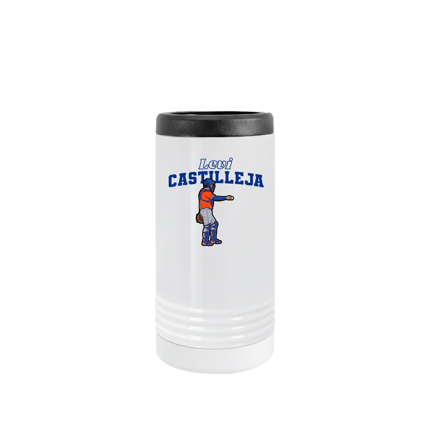 Slim Beverage Holder — Name Arch in White