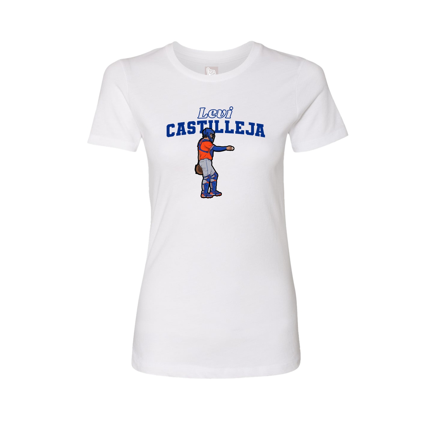 Fitted Women's Tee — Name Arch in White
