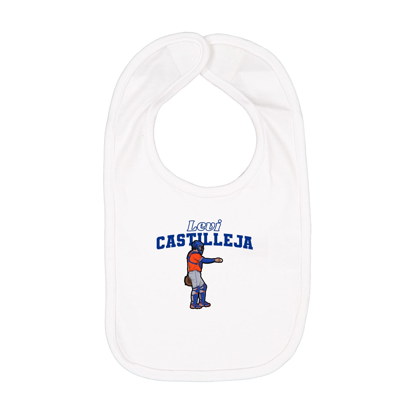 Infant Bib — Name Arch in White