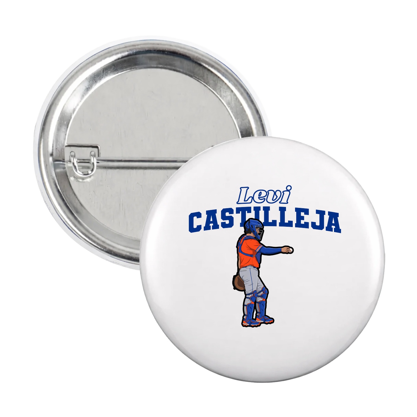 Game Day Button — Name Arch in White