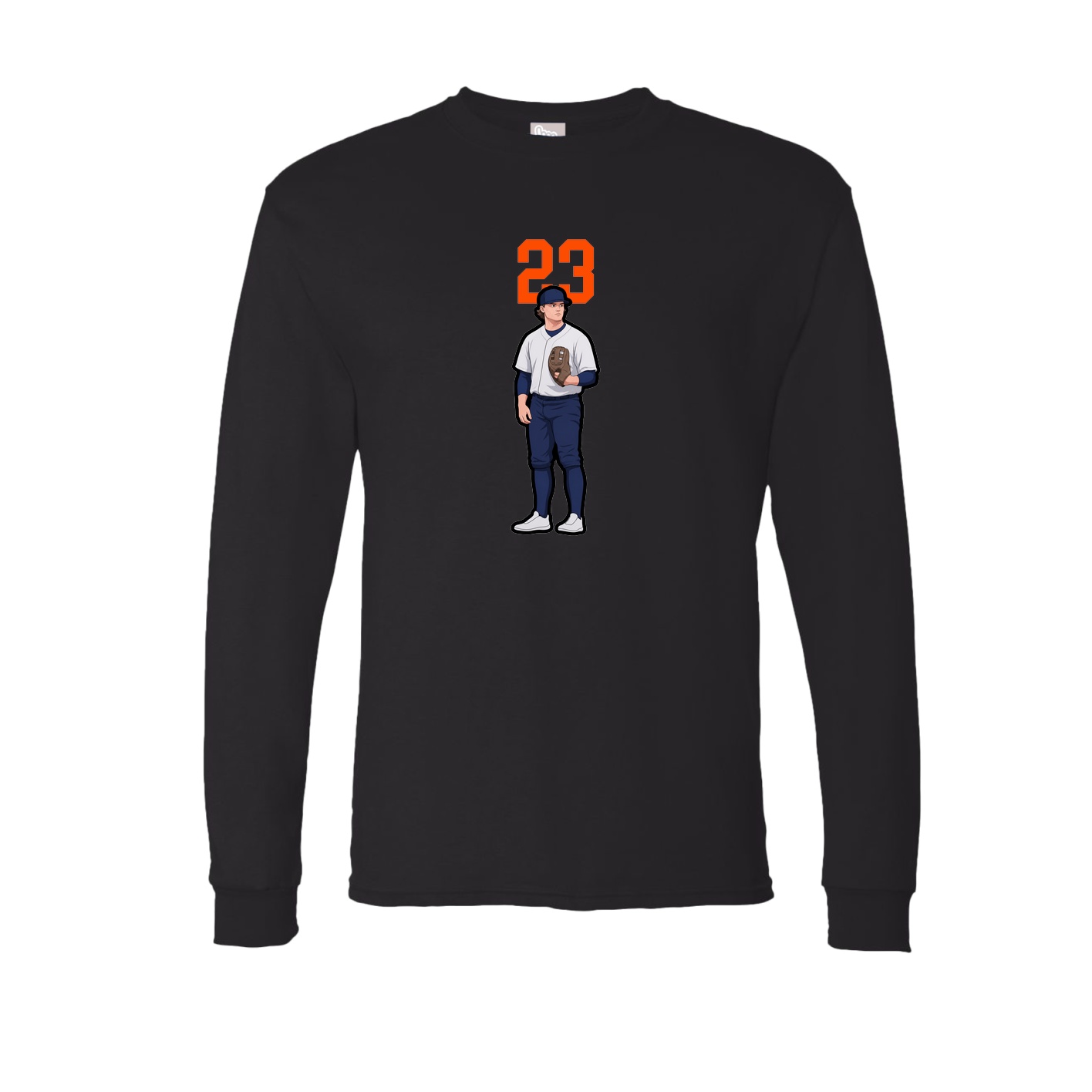 Long Sleeve Tee — Number Top in Black