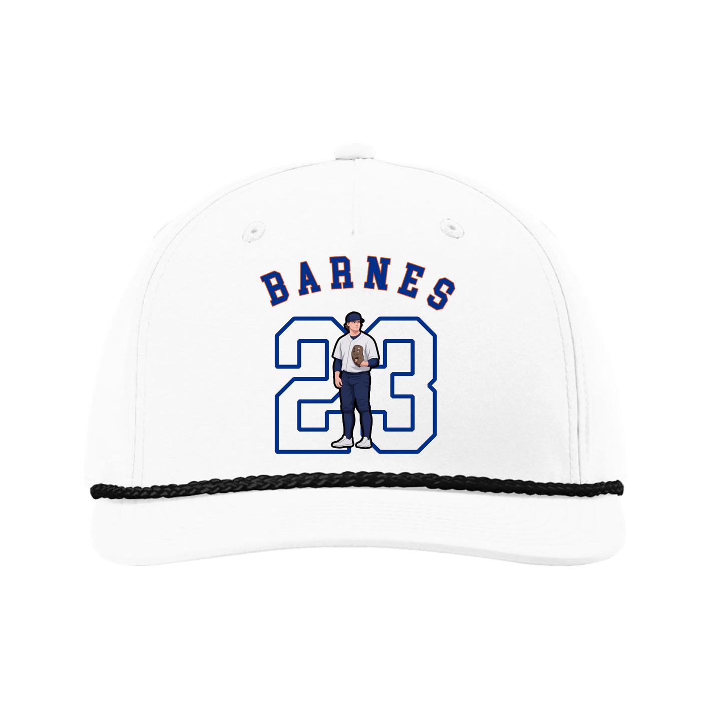 Five-Panel Classic Rope Cap — Shirsey Arch in White