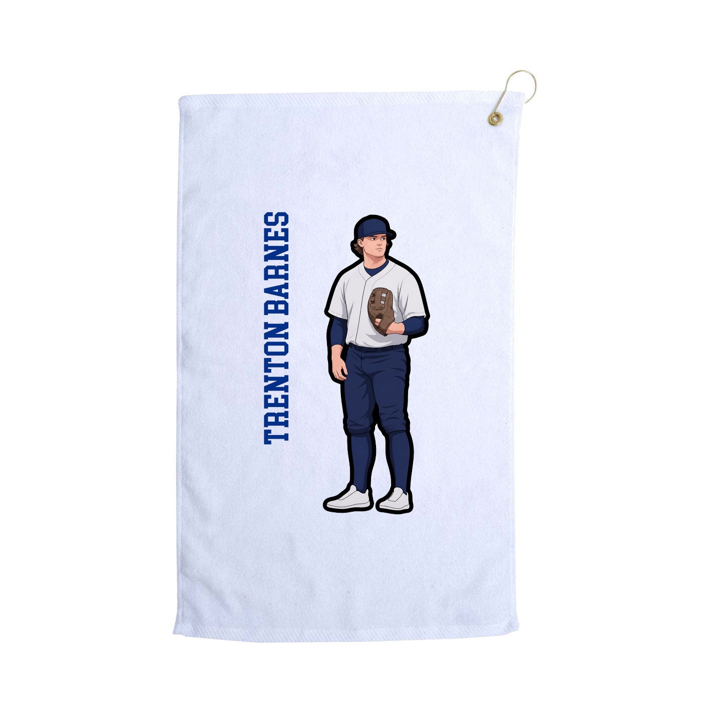 Golf Towel — Name Vertical in White
