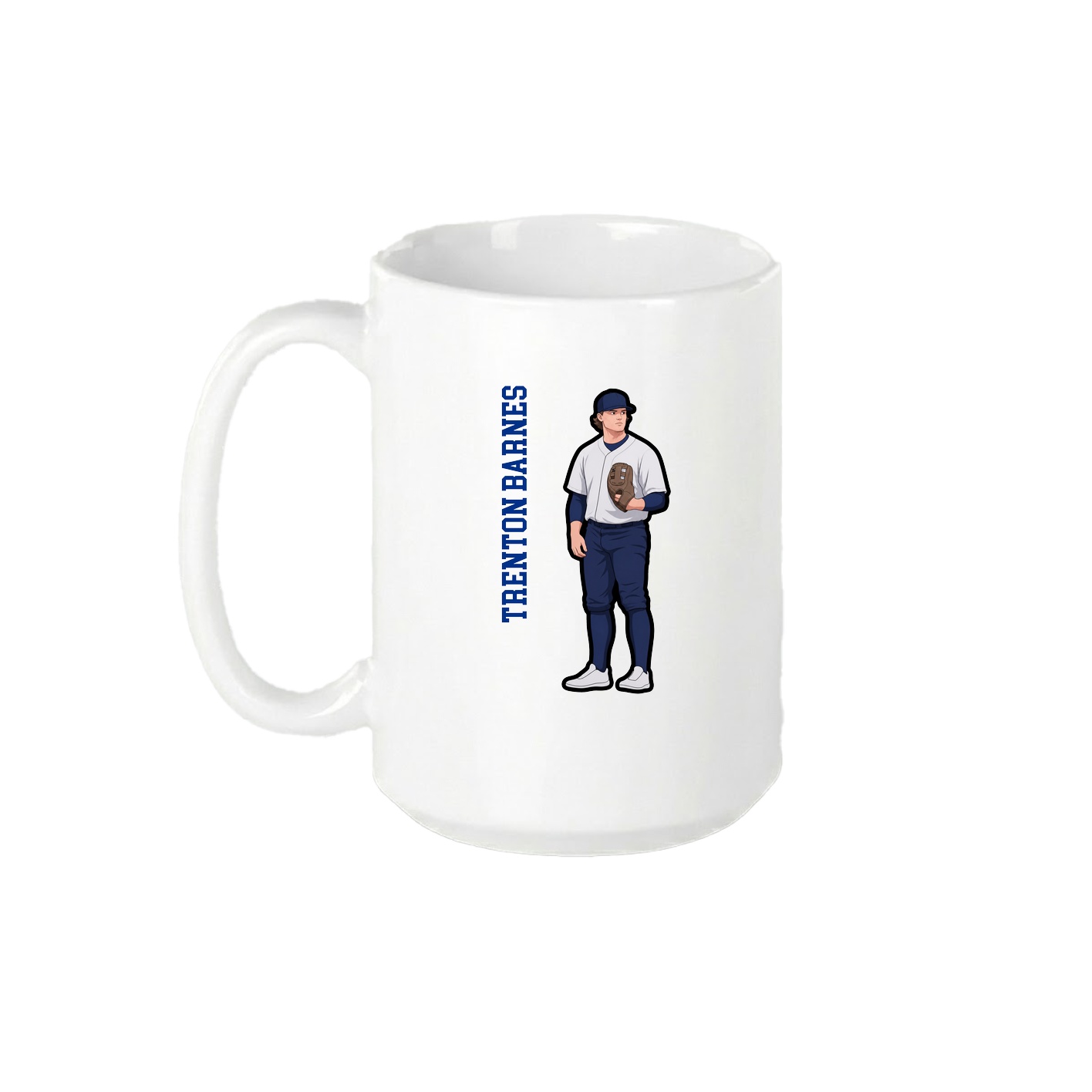 15oz Coffee Mug — Name Vertical in White