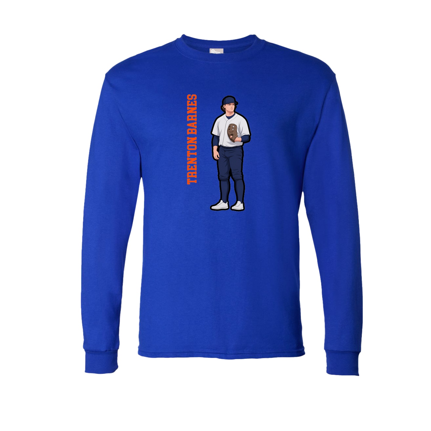 Long Sleeve Tee — Name Vertical in Royal