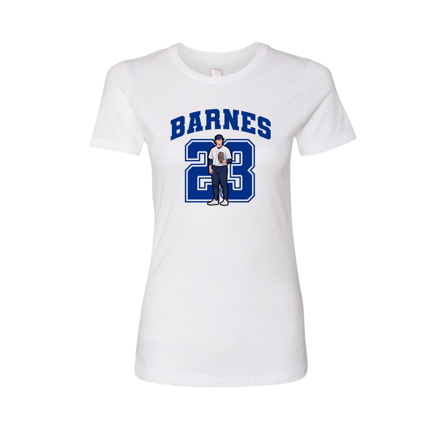 Fitted Women's Tee — Number in White